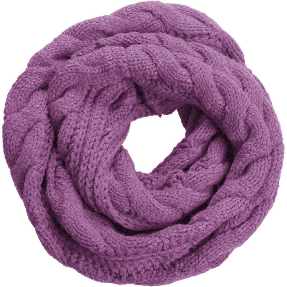 Women's  Twist Grape Purple Thick Ribbed Knit Winter Infinity Circle Loop Scarf